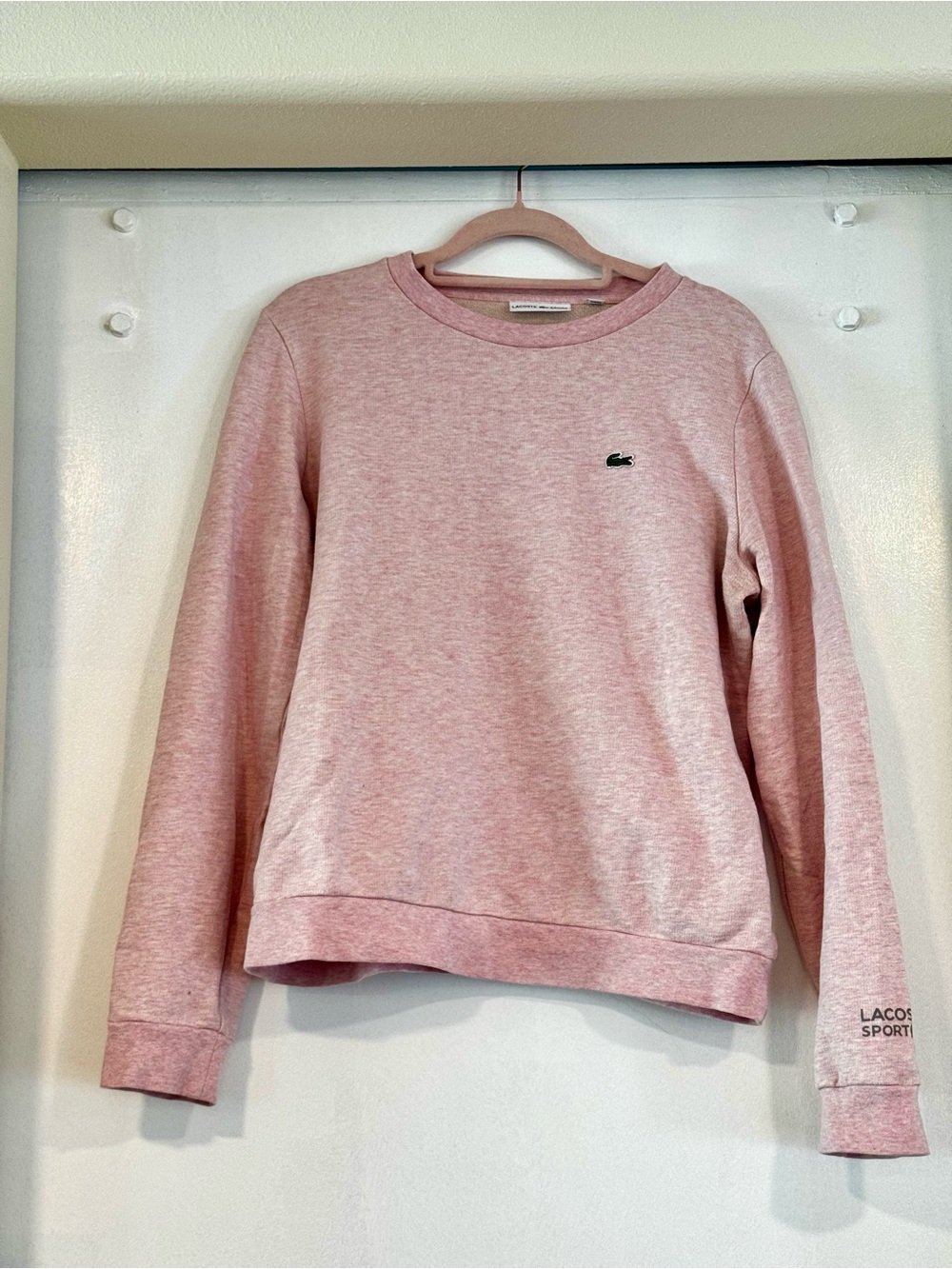 Lacoste Sport Women’s Pink Heather Crewneck Size 40